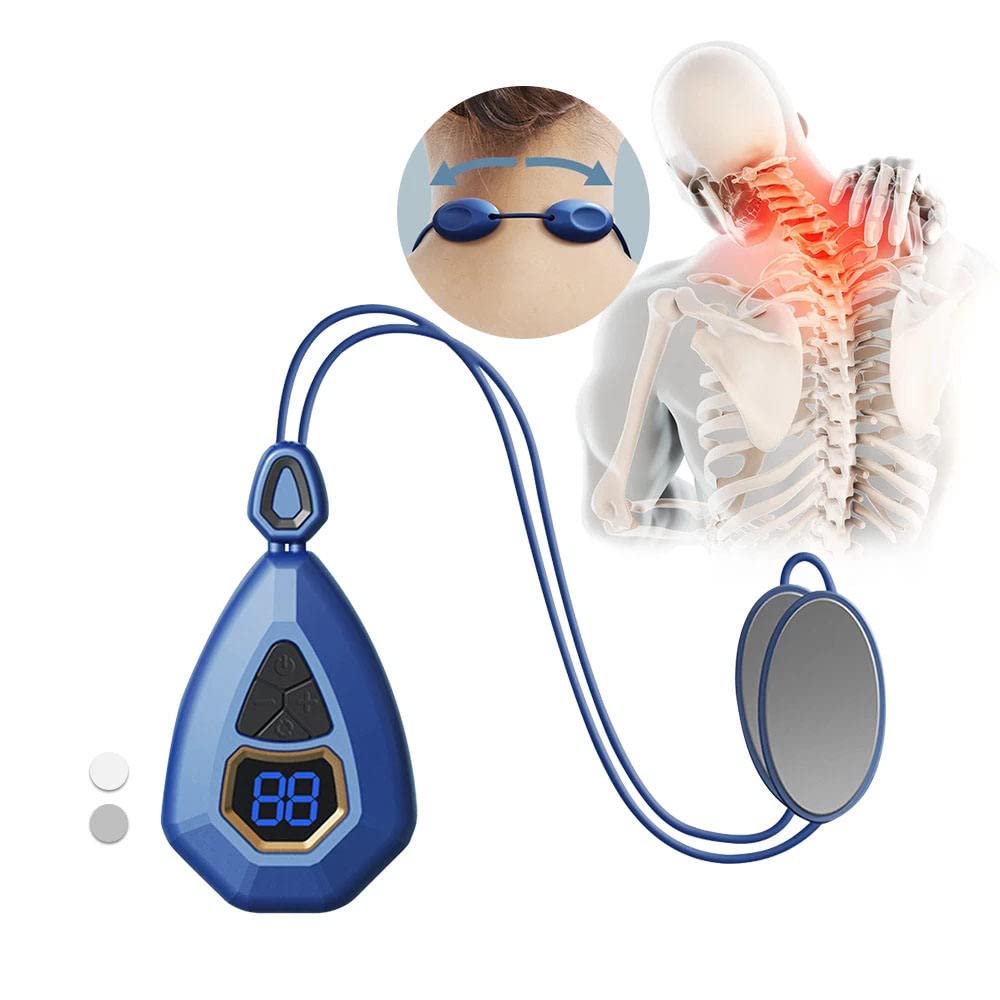 HANNEA EMS Electric Neck Massager Relief Neck Pain, Mini Neck Massager with 5 Modes, Smart Neck Massager Heat Therapy, Lightweight Electric Pulse Neck Massager for Travel, Home and Office Use HANNEA EMS Electric Neck Massager Relief Neck Pain, Mini Neck Massager with 5 Modes, Smart Neck Massager Heat Therapy, Lightweight Electric Pulse Neck Massager for Travel, Home and Office Use